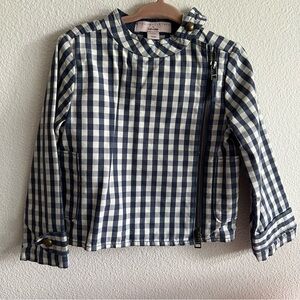 Stella McCartney Kids Navy and White Gingham Zip Jacket